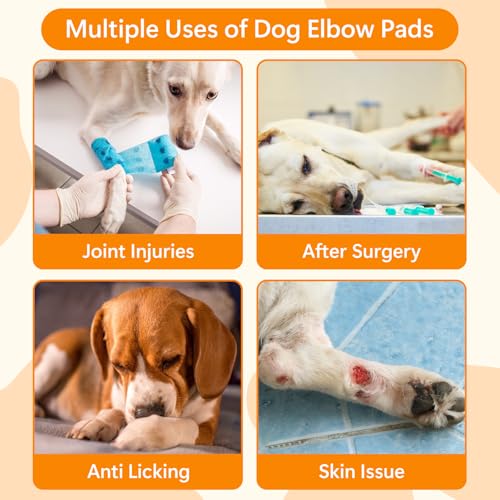 Coppthinktu Dog Elbow Protector for Calluses, Adjustable Dog Elbow Pads - size: XL
