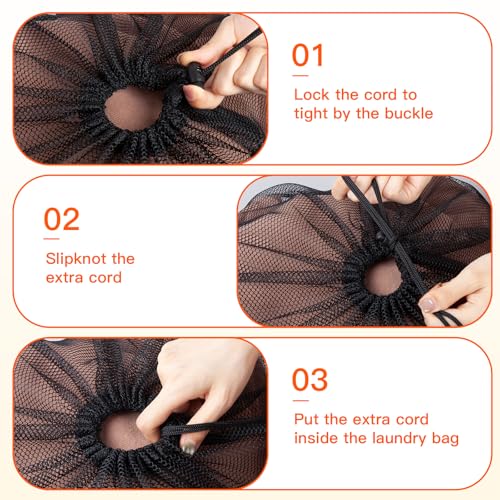 Extra Large Mesh Laundry Bag Heavy Duty Mesh Wash Bag with Drawstring Closure for College, Dorm, Travel, Family and Apartment Dwellers, 27 x 36 Inches, Black - color: black