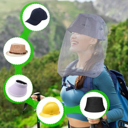 South to East Mosquito Head Net for Insect 2 Pack, Fly & Bug Protection - color: Light Grey