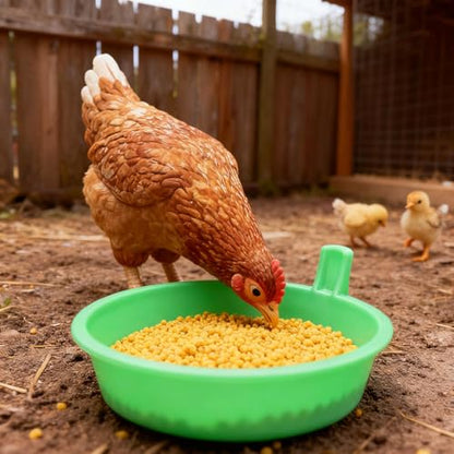 Fafeicy Feed Pan, 3 Pcs Thickened PP Plastic Livestock Feeder Bucket, 4L Capacity for Chicken Duck Goose, Outdoor Feeding and Watering Bowl for Poultry Coop