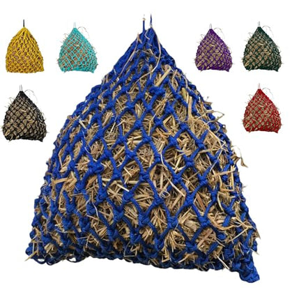 Majestic Ally 2”x2” Holes Highly Durable Very Sturdy 36" Hay Net with for Horses, Goat etc. - color: Royal Blue