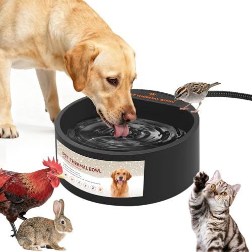 2.2L Heated Dog Bowl, Provides No Freeze Water, Pet Water Heater for Dogs/Cats/Chickens/Birds/Livestock, Black - color: Black