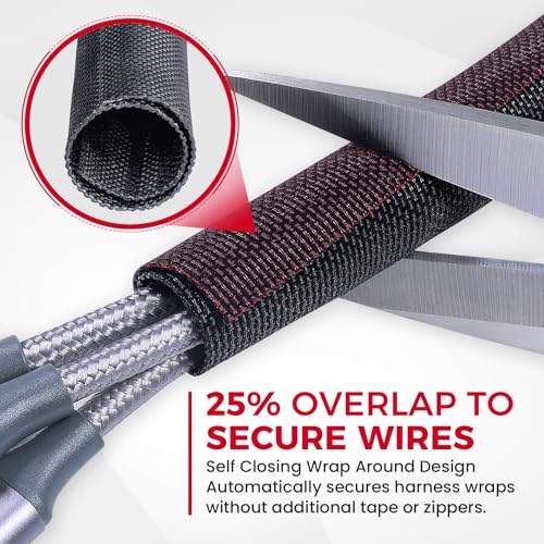 Automotive Wire Sheathing Split Braided Wire Loom 1/2"-16ft - style: 1/2" - 16 Feet