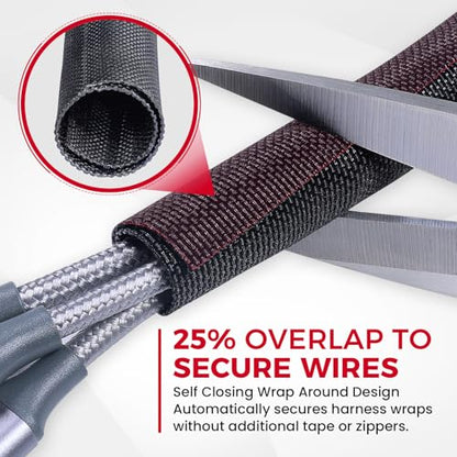 Automotive Mesh Woven Wire Sheathing Split Wire Loom 3/8"-28ft - style: 3/8" - 28 Feet