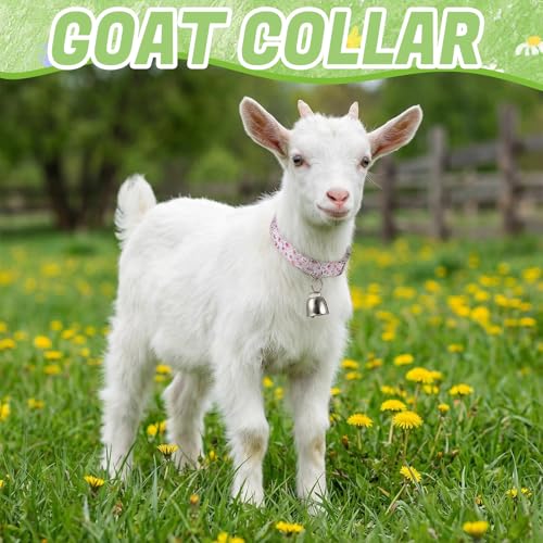 3 Pack Floral Goat Collars with Bells Adjustable Sheep Collar