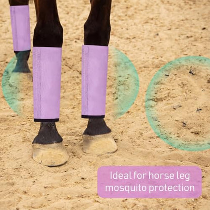 Jexine 8 Pcs Mesh Fly Boots for Horse - color: Light Purple