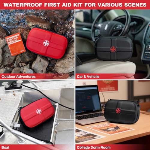 RHINO RESCUE EVA First Aid Kit Small Waterproof Travel Emergency Kit(Black) - color: Black