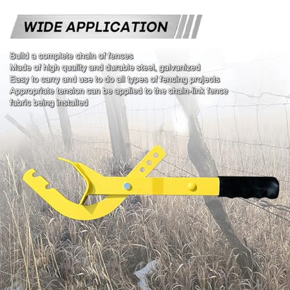 Heavy Duty Fence Stretcher Tool for Chain Link, Fence Puller Tool for Easy One Person Operation, Adjustable Pull Range, Fits 1-3/8" to 4" Posts - size: Compatible Post Size: 1-3/8" to 4"