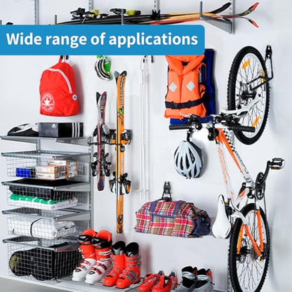 GeeWatom Garage Storage Utility Hooks，Garage Garden Tool Organizer，Steel Wall Mount Hooks, Large Garden U Hooks （2 Pack） - color: Gray