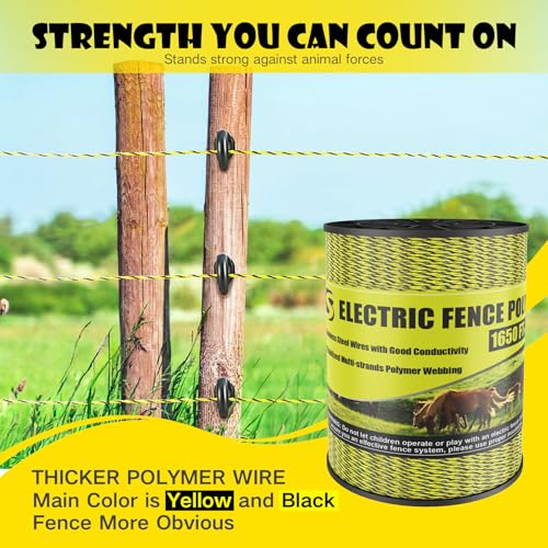 BESTEEL Electric Fence Poly Wire Electric Fencing Polywires 1650 Feet 500M - size: 1650 Feet