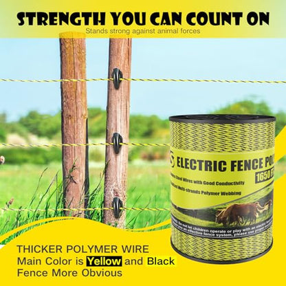 BESTEEL Electric Fence Poly Wire Electric Fencing Polywires 1650 Feet 500M - size: 1650 Feet