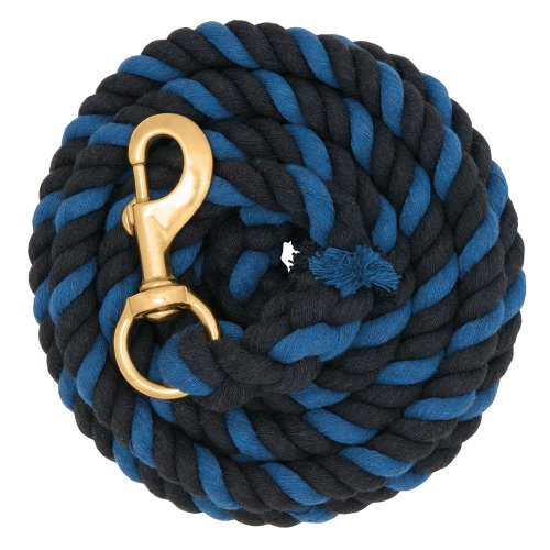 Weaver Leather Cotton Lead Rope, Black/Blue, 5/8 x 10'