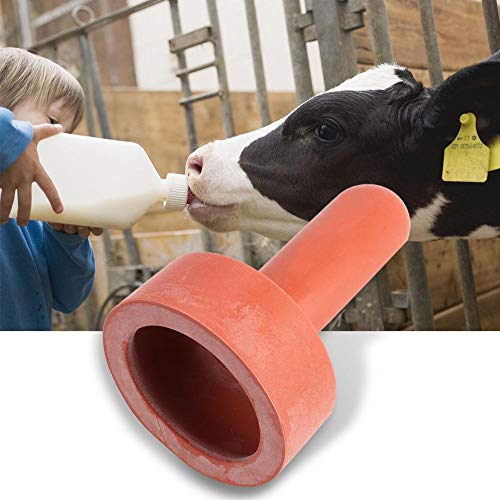 HEEPDD 5Pcs Farm Animal Feeding Bottle Nipple,4.2in Length Rubber Snap On