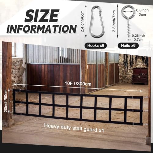 Stall Gates for Horses with Adjustable Straps Protective 9.8x1.6ft