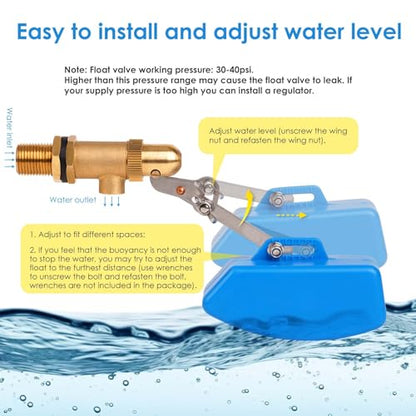 2 Pcs Brass Float Valve 1/2 Inch, Water Tank Float Valve Auto Fill - style: 1/2 Inch