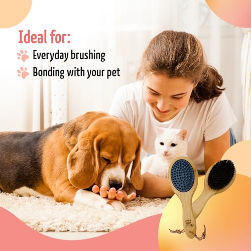 The Buddy System - Combo Bristle Pet Brush, 2-in-1 Brush