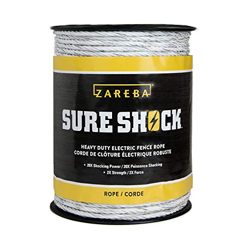 Zareba Heavy-Duty Sure Shock Polyrope, 656 ft Electric Fence Wire