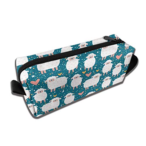 Cute Sheep Love Travel Makeup Bag Cosmetic Organizer Zipper Pouch