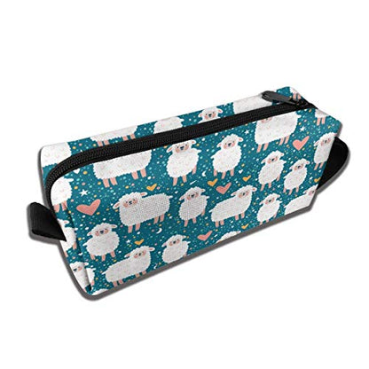 Cute Sheep Love Travel Makeup Bag Cosmetic Organizer Zipper Pouch