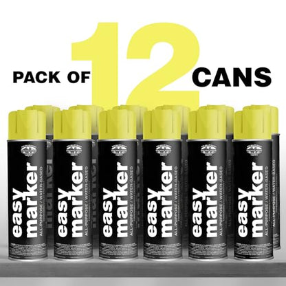 Fox Valley Easy Marker Inverted Paint 16oz Pack of 12, Yellow Fluorescent
