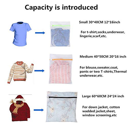 BAGAIL Laundry Bags Mesh Wash Bag for Intimates Lingerie and Delicates,7Pcs(1XL,2L,2M,2 Bra Bags) - color: Pearl White-Fine Mesh, size: 1XL,2L,2M,2 Bra Bags