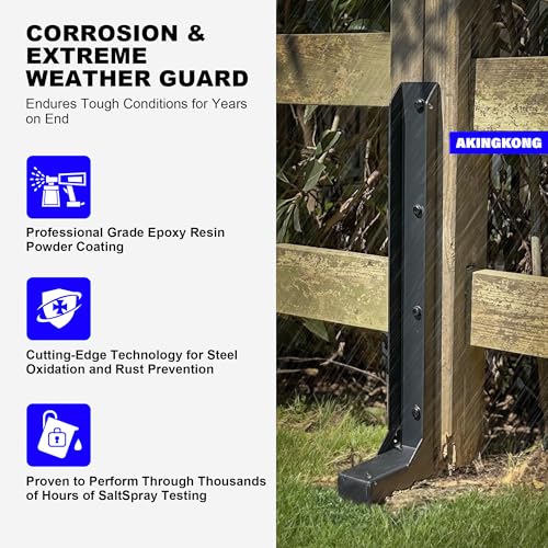 33.62" Fence Post Repair Kit, Fix Broken 4x4/6x6 Wood Post, 2Pack - color: 2 Pack/Black