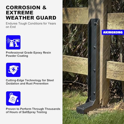 33.62" Fence Post Repair Kit, Fix Broken 4x4/6x6 Wood Post, 2Pack - color: 2 Pack/Black