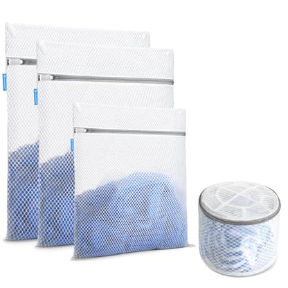 VASSON Mesh Laundry Bags for Delicates, Durable Lingerie Wash Bag Set - size: 4-Piece Set (Delicates)