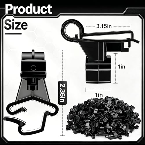 Chunful 200 Pcs T-Post Poly Tape Insulator Large Snap T-Post Holding Electric Fence Insulator for Farm Fence (Black) - color: Black