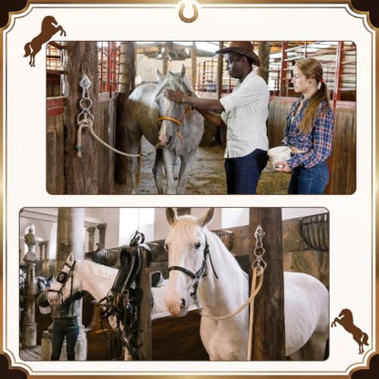 Tudomro 4 Sets Horse Tie Ring, Upgraded Tack and Supplies, 304 Stainless Steel Safe Horse Accessories, Tie Ring Training Equipment with Eye Bolt and Snaps Saddle