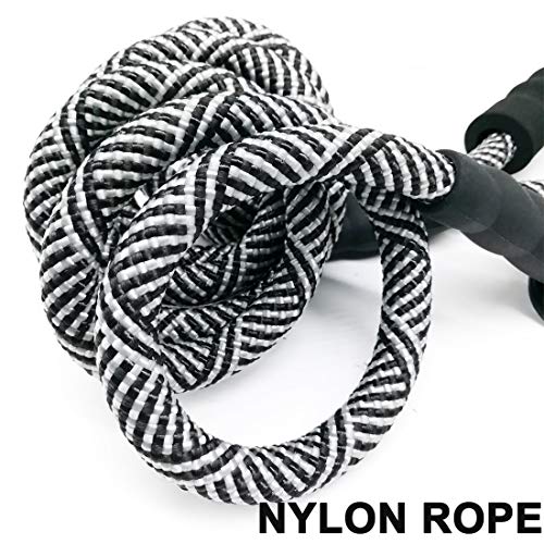 MayPaw Heavy Duty Rope Dog Leash, 3/4/6/7/8/10/12/15/20/30FT Nylon Pet Leash, Soft Padded Handle Thick Lead Leashes for Large Medium Dogs (Black, 1/2" * 8') - color: black, size: 1/2" * 8'