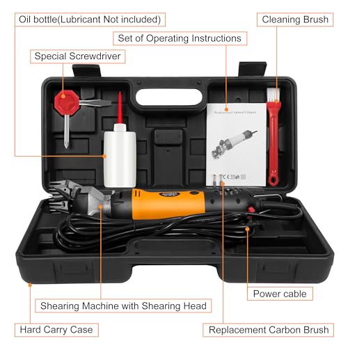 BEETRO 500W Electric Professional Sheep Shears, Animal Grooming Clippers for Sheep Alpacas Goats and More, 6 Speeds Heavy Duty Farm Livestock Haircut - size: One set of blade