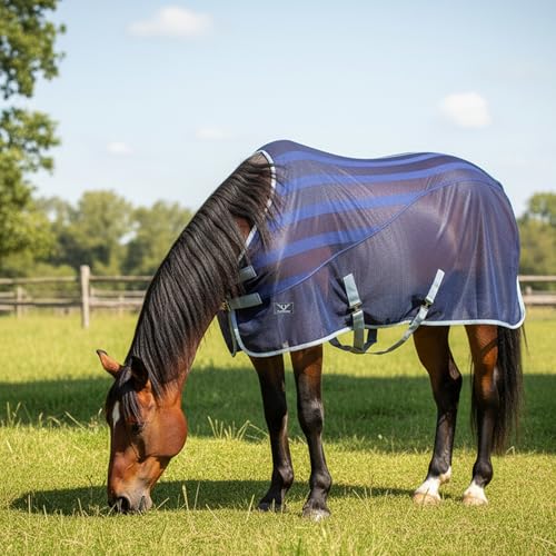 TuffRider Dual Fabric Scrim Sheet-Navy/Grey-69 - size: 69