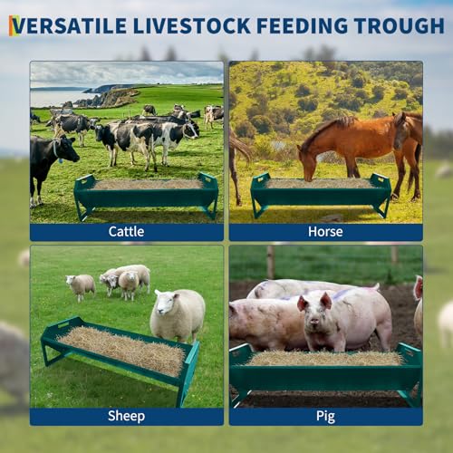 Garvee Livestock Feeder, 45.13" Hay Feeder for 10 Sheep Once - color: Dark Green