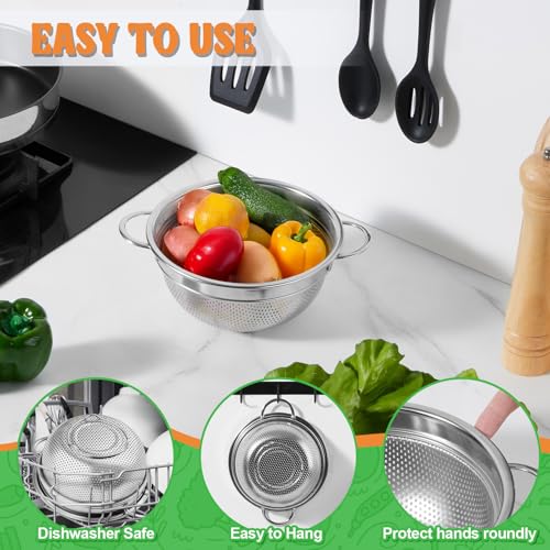 P&P CHEF 3 Quart Colander Strainer Stainless Steel Kitchen, 1PC