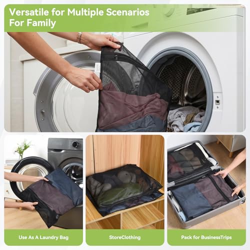 OTraki 2 Pack Durable Mesh Laundry Bags for Delicates 12x16 Inches | Breathable Washing Bags with Sturdy Zipper Reusable Lingerie Bags for Clothes Pants Underwear Bra Socks - size: 12 x 16 Inch