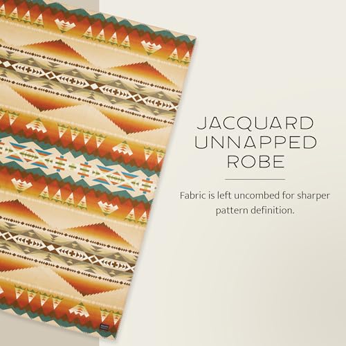 Pendleton Jacquard Unnapped Twin Blanket, 64 x 80 in, Heirloom Virgin Wool - color: Solstice Canyon, size: Twin (64" x 80")