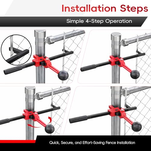 Fence Stretcher Tool, Heavy Duty Chain Link & Barbed Wire Fence Stretcher Tool with Cutter & Top Rail Puller for Farm, Ranch, Garden & Yard Fence Installation or Repair Projects