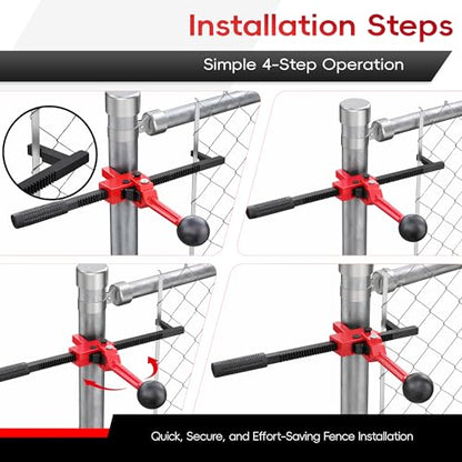 Fence Stretcher Tool, Heavy Duty Chain Link & Barbed Wire Fence Stretcher Tool with Cutter & Top Rail Puller for Farm, Ranch, Garden & Yard Fence Installation or Repair Projects