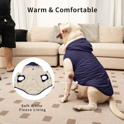 Vecomfy Warm Dog Coats with Hoodie,Winter Dog Jackets for Small Dogs - color: Blue, size: Medium