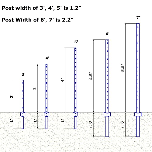 6 Feet Heavy Duty Metal Fence Post Black, Pack of 5, for Garden Wire Fence U-Channel Steel Garden Post Assemble - color: Black, size: 6',5 PCS