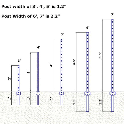 6 Feet Heavy Duty Metal Fence Post Black, Pack of 5, for Garden Wire Fence U-Channel Steel Garden Post Assemble - color: Black, size: 6',5 PCS
