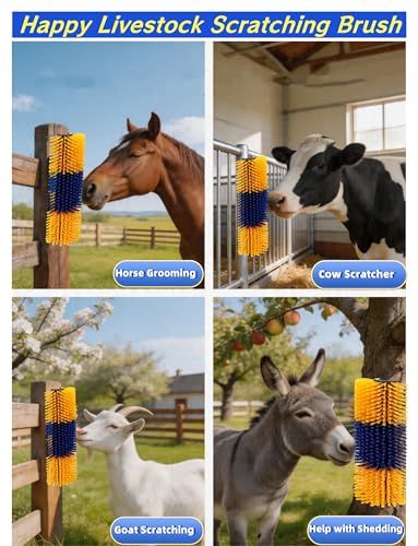 Livestock Scratching Brush 4 Pack, Itch Relief Goat Scratching Post - size: 4 pack