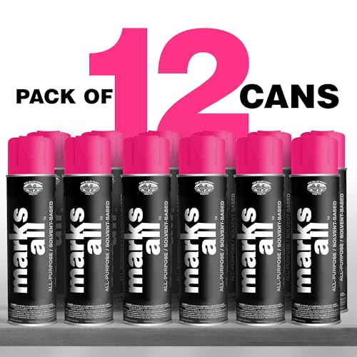 Fox Valley 17oz Marks All Solvent-Based Paint 12-Pack, Pink Fluorescent - color: Pink Fluorescent