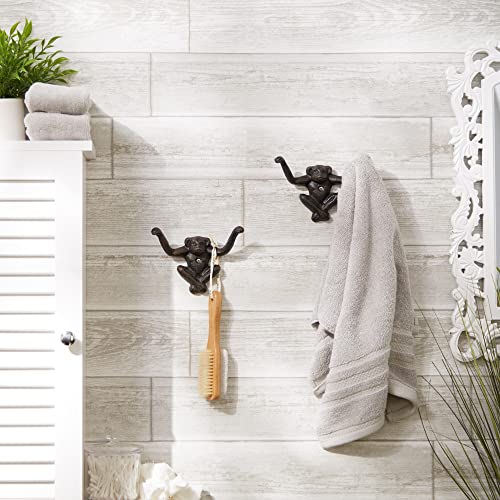 DII Cast Iron Decorative Wall Hook Set, Monkey, 2 Count - size: Monkey