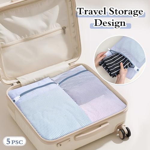 Heavy-Duty Honeycomb Mesh Laundry Bags 5-Pack (16x20 Inch) | Delicates Protector for Lingerie & Baby Clothes - size: L5