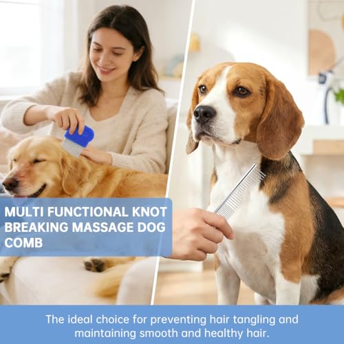 7-Pack Flea Lice Combs for Dogs and Cats, Pet Grooming Combs Kit