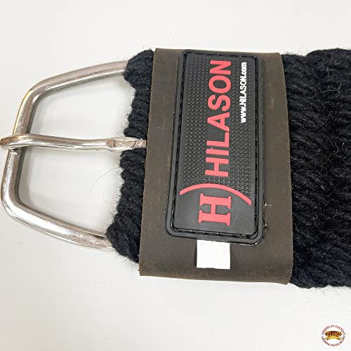 HILASON Horse Western 27 Strand Double Weave Black Roper Cinch | Girth Strap for Horses Back Saddle - size: 36 In