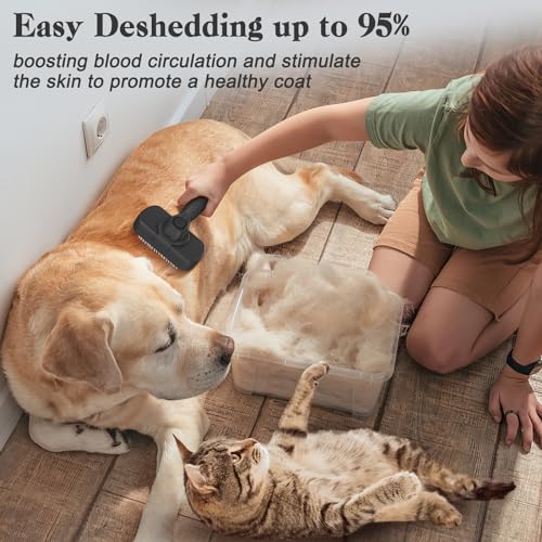 Swihauk Self Cleaning Slicker Brush for Dogs & Cats - Skin Friendly Deshedding and Grooming Brush for Haired Pets, Pet Supplies Accessory, Black - color: Black