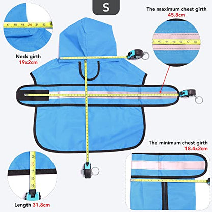 Waterproof Reflective Dog Raincoats - Adjustable Puppy Rain Coat Jacket, Lightweight Dog Hooded Slicker Raincoats Poncho for Small to X- Large Dogs and Puppies (Blue, Small) - color: Blue, size: Small